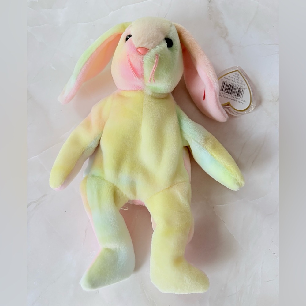 Vintage 1998 Ty Beanie Baby Hippie Tye Dyed Rabbit Tag Errors PE Pellets